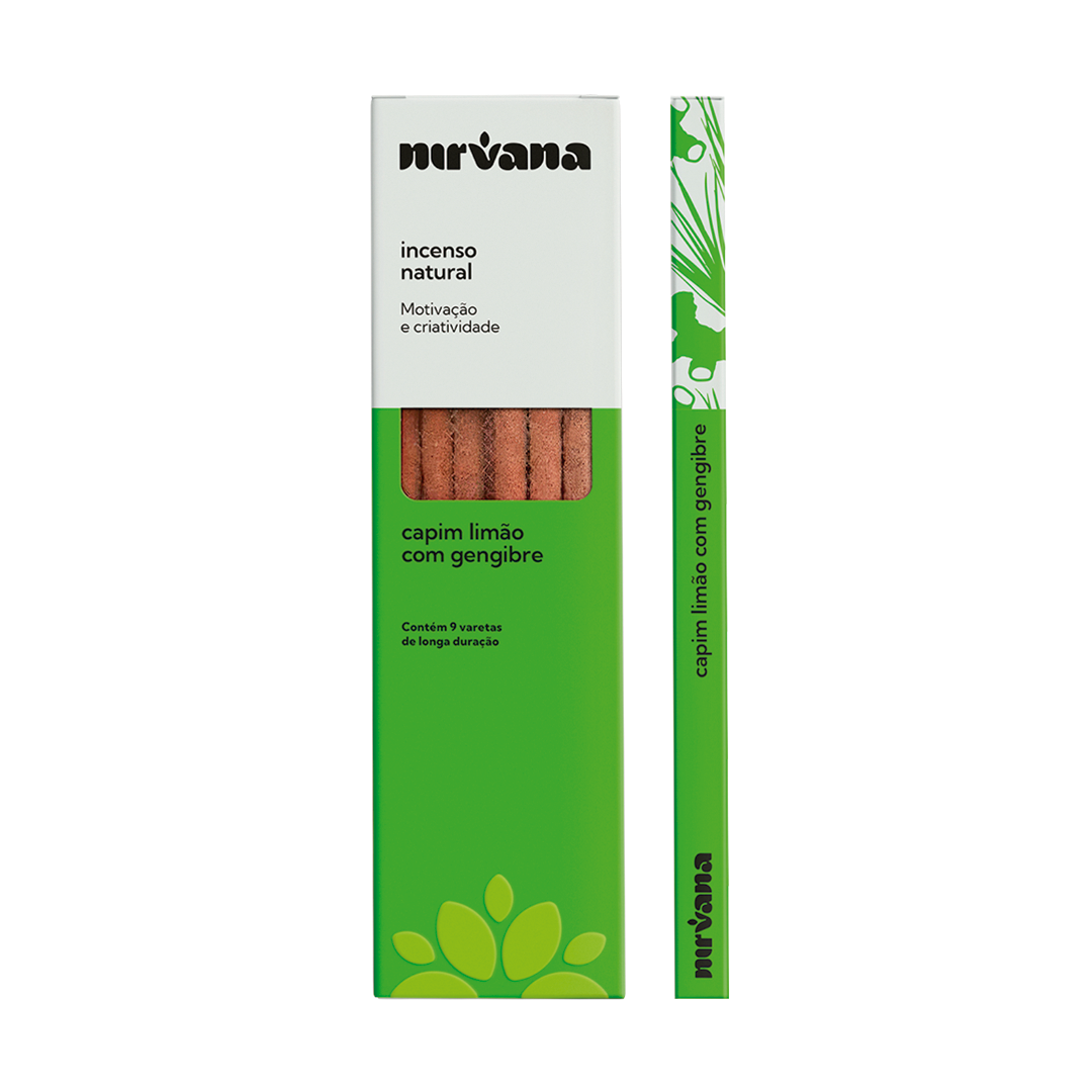 INCENSO NATURAL NIRVANA CAPIM LIMÃO COM GENGIBRE