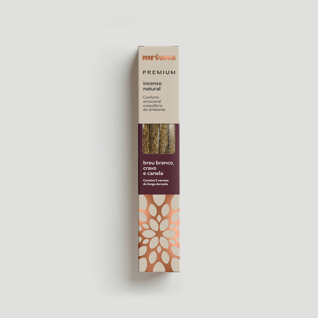 INCENSO NIRVANA PREMIUM BREU BRANCO CRAVO E CANELA