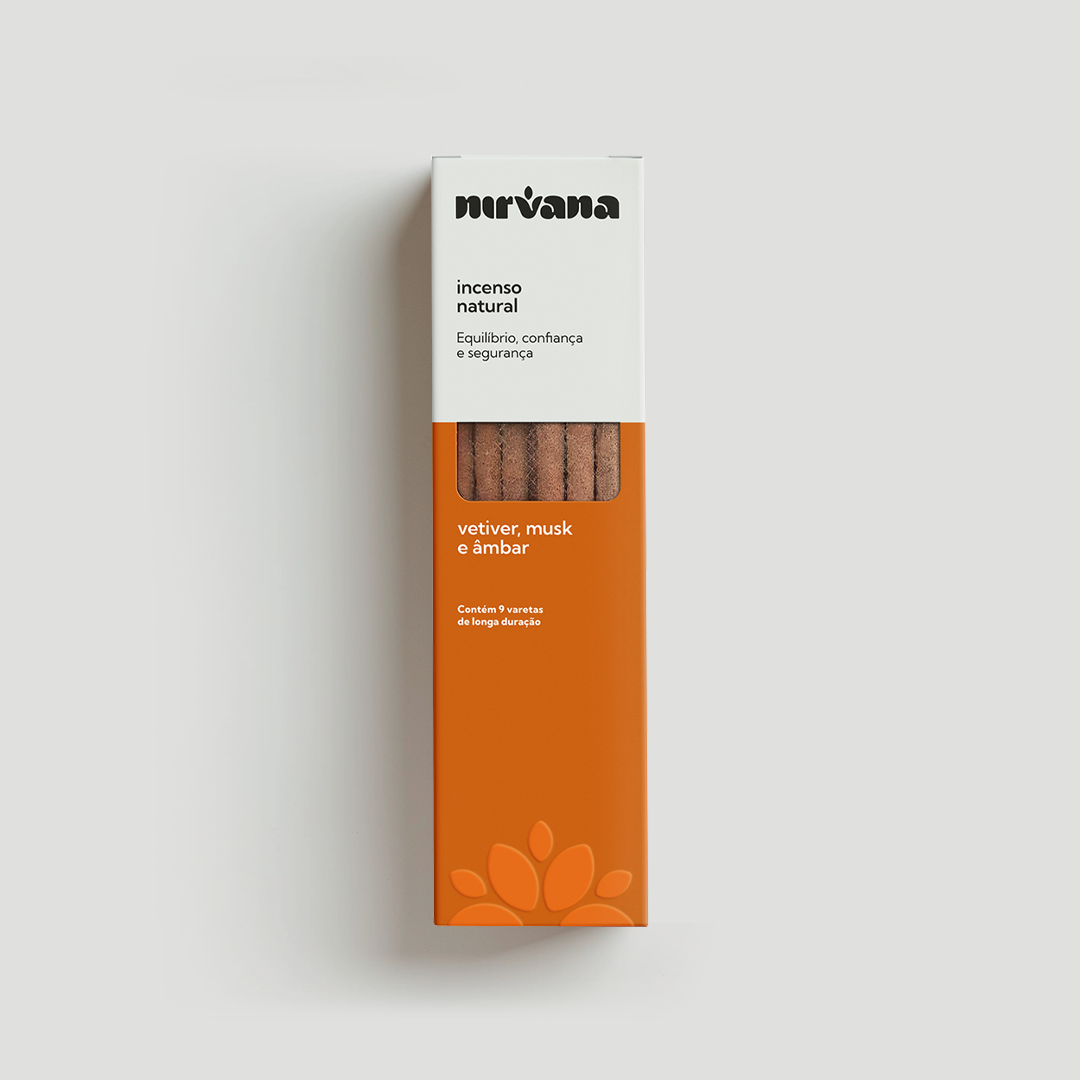 INCENSO NATURAL NIRVANA VETIVER, MUSK E AMBAR
