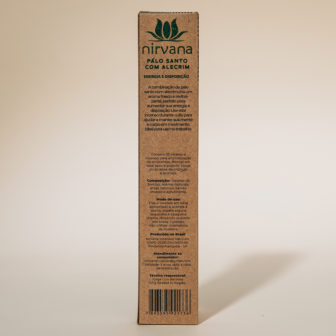 INCENSO NIRVANA PREMIUM PALO SANTO COM ALECRIM