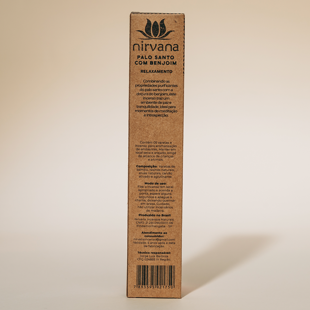 INCENSO NIRVANA PREMIUM PALO SANTO COM BENJOIM